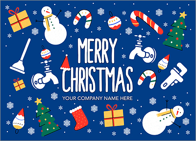 Plumber Seasons Greeting Card