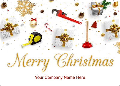Plumber Tools Christmas Card
