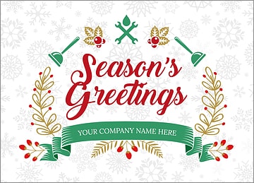 Plumbers Snowflake Christmas Card