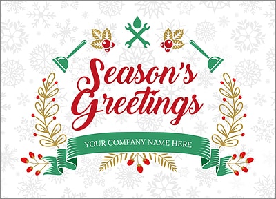 Plumbers Snowflake Christmas Card