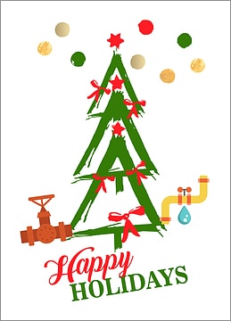 Plumbers Tree Holiday Card