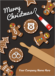 Police Gingerbread Christmas Card