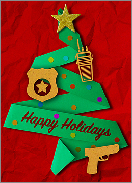 Police Green Tree Card