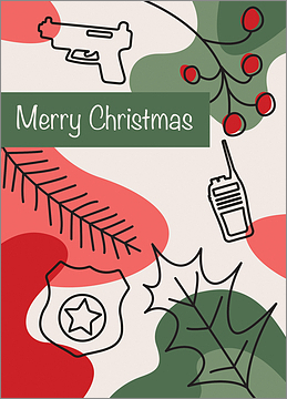 Police Holly Holiday Card