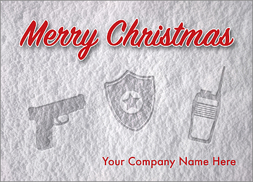 Police Snow Print Card