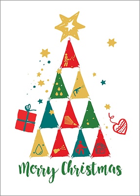 Pressure Tree Christmas Card (Glossy White) 