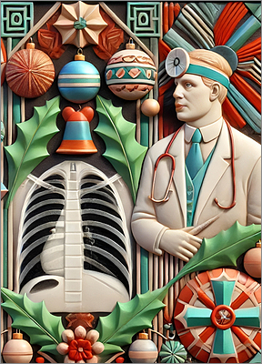 Radiologist Christmas Card Jolly (Glossy White) 