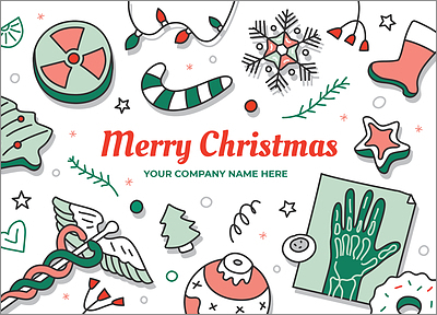 Radiology Merry Holiday Card (Glossy White) 