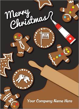 Real Estate Gingerbread Christmas Card