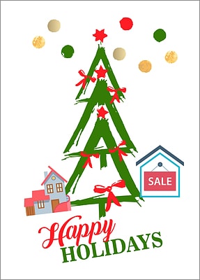Realtors Tree Holiday Card (Glossy White) 