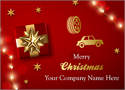 Red Automotive Christmas Card
