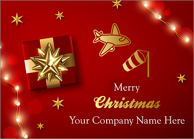 Red Aviation Christmas Card