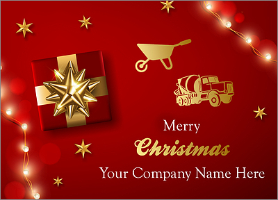 Red Concrete Christmas Card (Glossy White) 