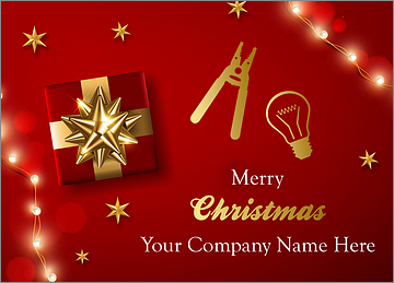 Red Electrician Christmas Card