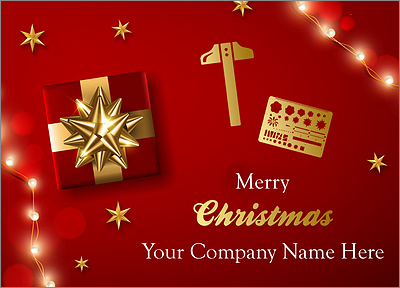 Red Landscape Architect Christmas Card (Glossy White) 