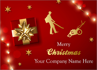 Red Lawn Care Christmas Card