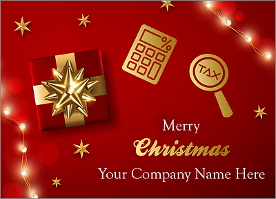 Red Tax Christmas Card