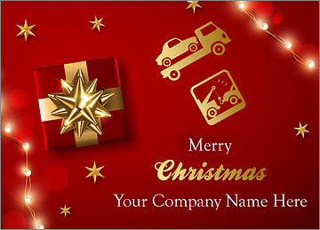 Red Tow Truck Christmas Card