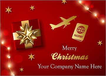 Red Travel Christmas Card