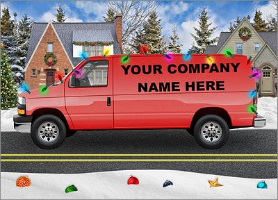 Red Van Christmas Card