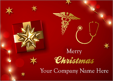 Red Veterinary Christmas Card