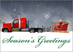 Reindeer Truck Christmas Card