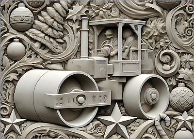 Road Roller Christmas Card Hypnotic