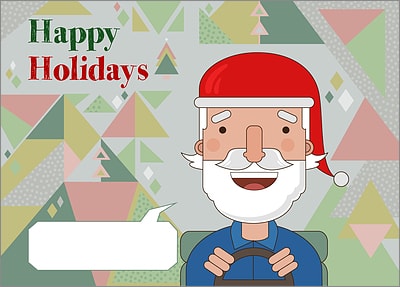 Santa Auto Christmas Card