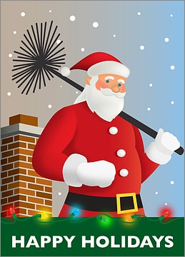 Santa Chimney Christmas Card