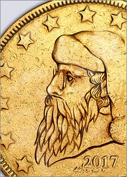 Santa Coin Christmas Card