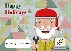 Santa Computers Christmas Card
