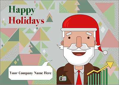 Santa Corporate Christmas Card (Glossy White) 