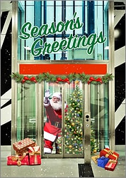 Santa Elevator Christmas Card