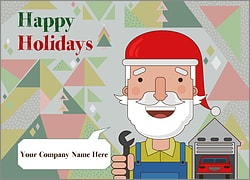 Santa Garage Christmas Card