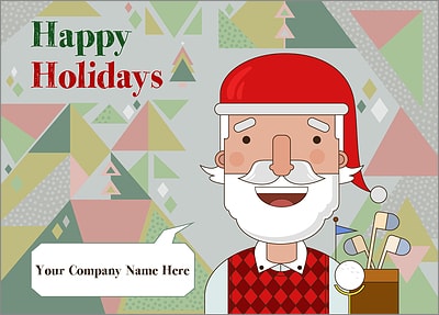 Santa Golf Christmas Card