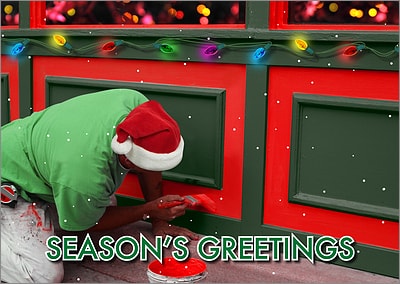 Santa Painter Christmas Card