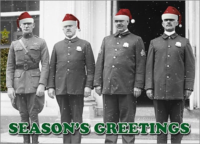 Santa Police Christmas Card (Glossy White) 