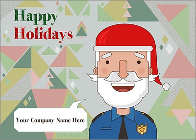 Santa Police Holiday Card (Glossy White) 