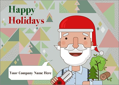 Santa Tree Christmas Card (Glossy White) 