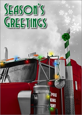 Semi Truck Greeting Card (Glossy White) 