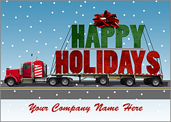 Semi Truck Holiday Card
