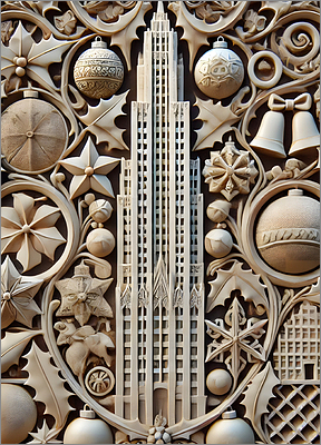 Skyscraper Christmas Card Elegant (Glossy White) 