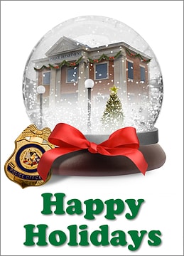 Snowglobe Police Christmas Card