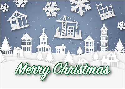 Snowy Construction Card (Glossy White) 