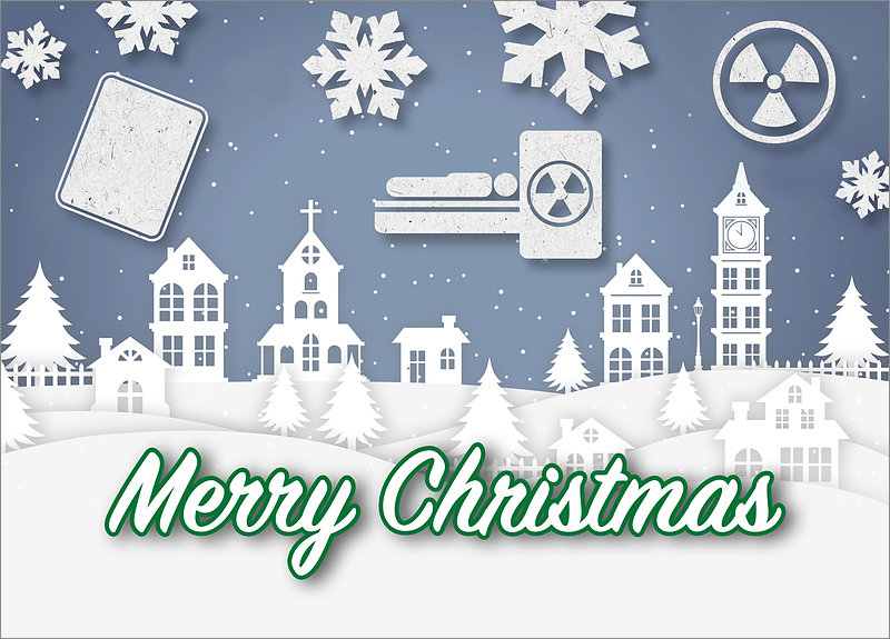 Custom Snowy Radiology Christmas Card Ziti Cards