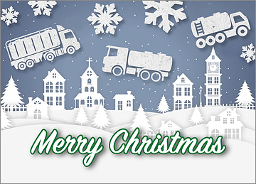 Snowy Tanker Truck Card