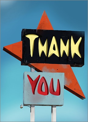 Space Age Thank You Card