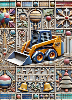 Steer Loader Christmas Card Viable