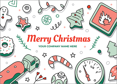 Tanker Truck Merry Holiday Card (Glossy White) 