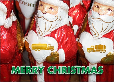 Tanker Truck Santas Card